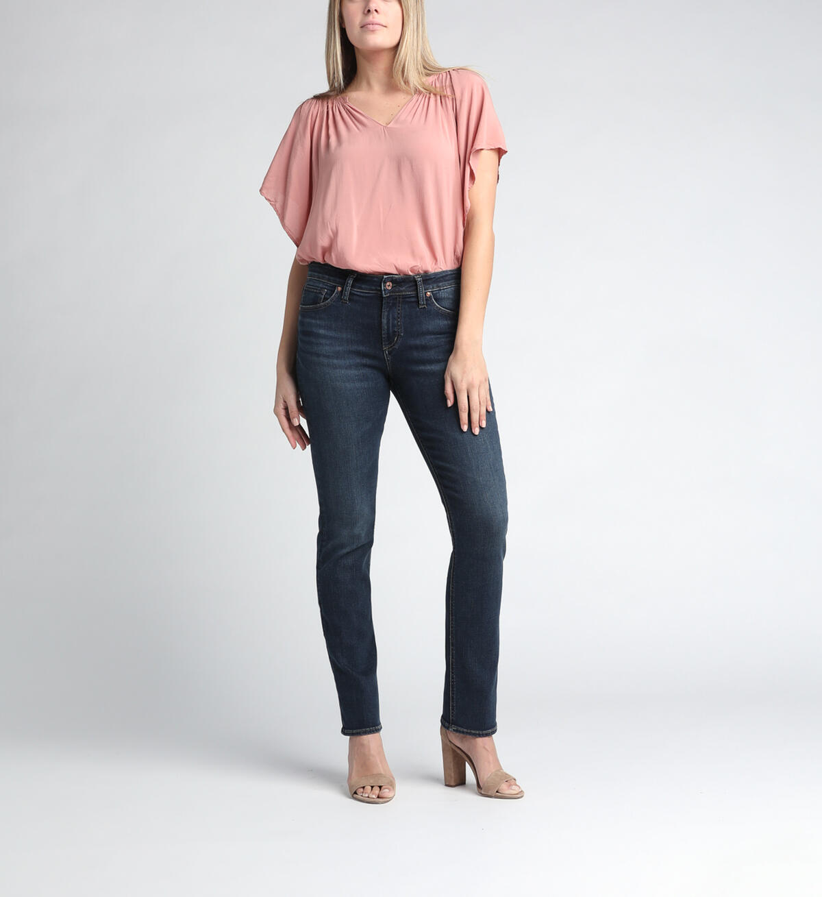 Avery High Rise Straight Leg Jeans, Indigo, hi-res image number 0