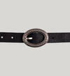 Womens Genuine Leather Belt With Textured Oval Buckle, , hi-res image number 1