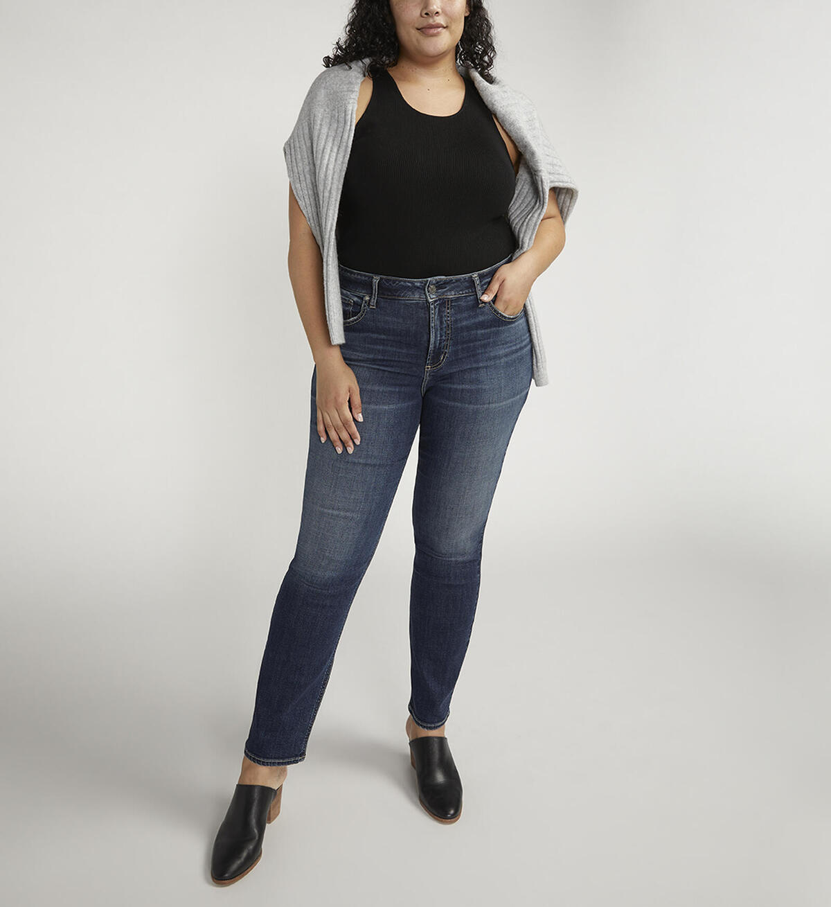 Avery High Rise Straight Leg Jeans Plus Size, , hi-res image number 0