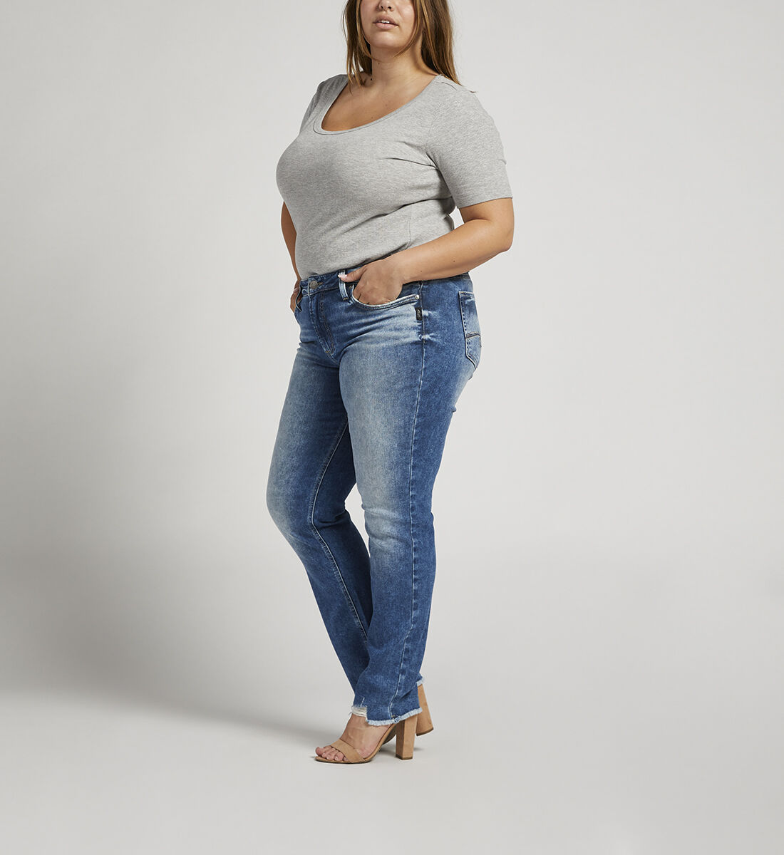 Buy Suki Mid Rise Straight Leg Jeans Plus Size for CAD 104.00