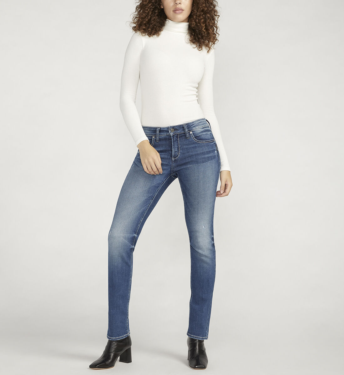 Buy Suki Mid Rise Straight Leg Jeans for CAD 112.00 Silver Jeans