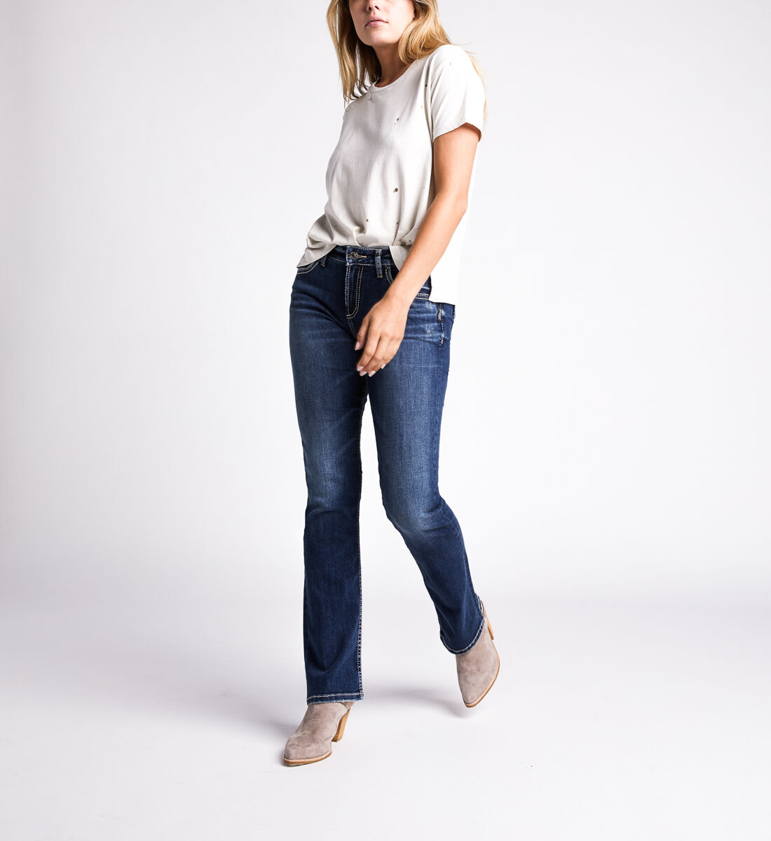 Buy Avery High Rise Slim Bootcut Jeans for CAD 118.00 Silver