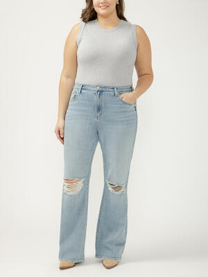 Highly Desirable High Rise Trouser Leg Jeans Plus Size