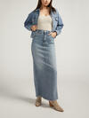 Back-Slit Maxi Jean Skirt image number 0