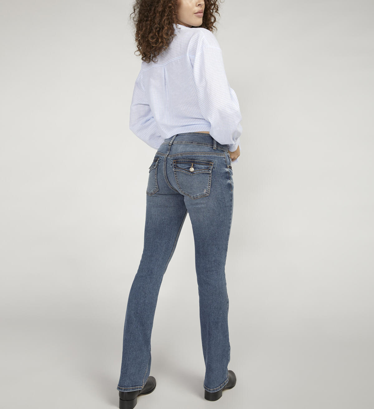 Suki Mid Rise Slim Bootcut Jeans, Indigo, hi-res image number 1