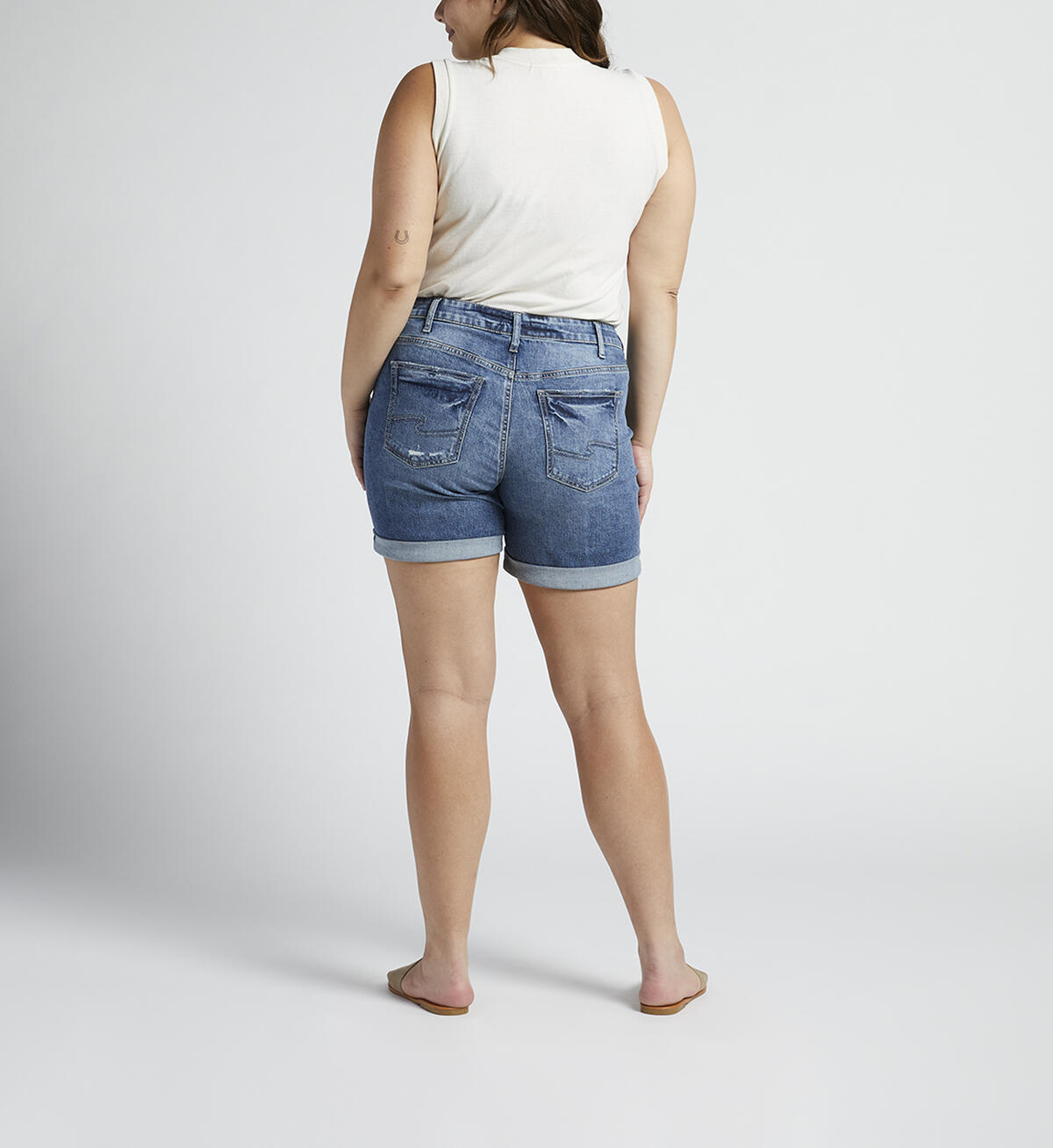 Boyfriend Mid Rise Short Plus Size, , hi-res image number 1