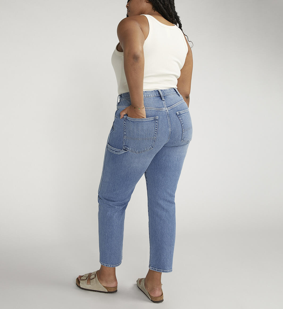 High Rise Straight Leg Carpenter Pant Plus Size, , hi-res image number 1