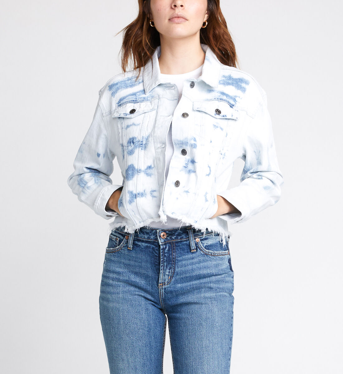 Tie dye white denim jacket outlet