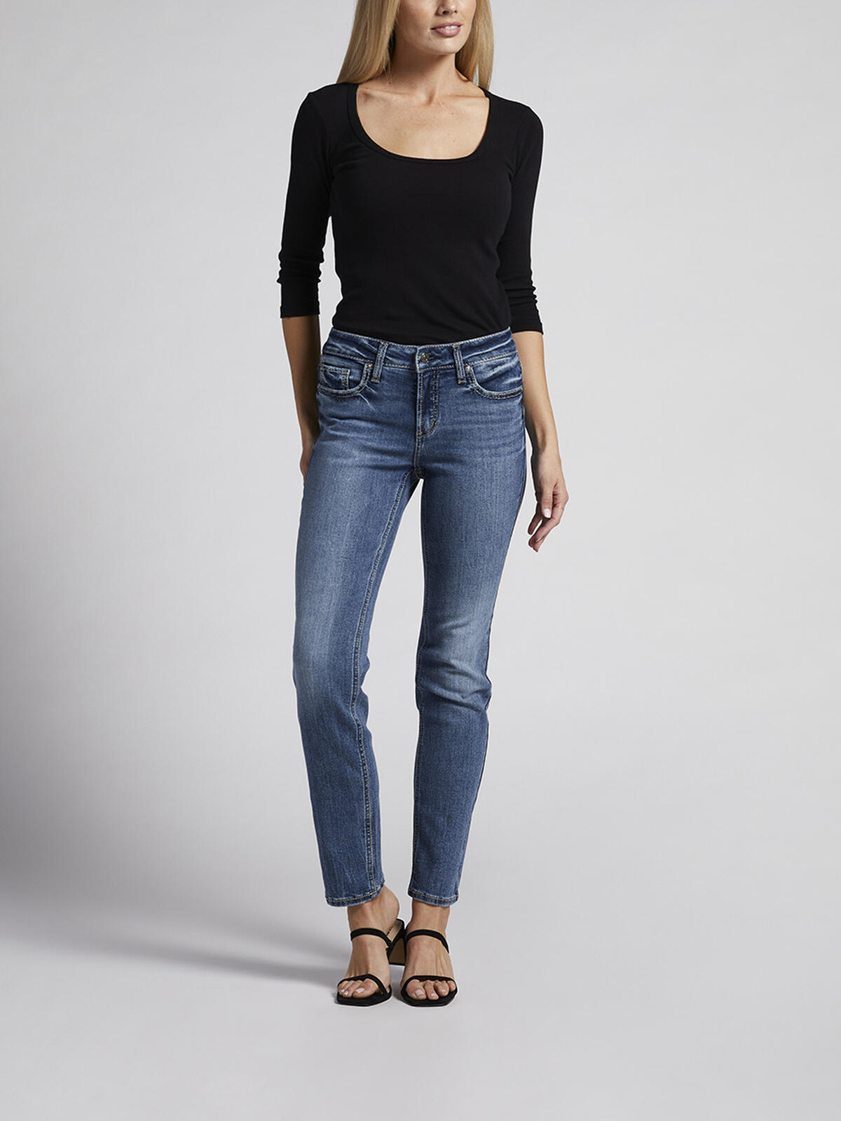 Suki Mid Rise Straight Leg Jeans image number 0