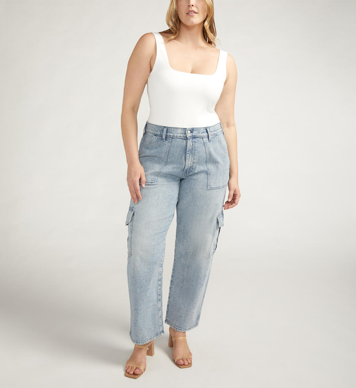Utility Cargo Jeans Plus Size, , hi-res image number 0