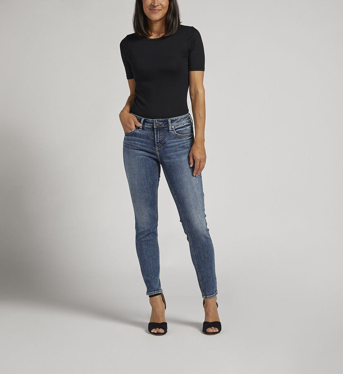 Silver jeans elyse mid skinny hot sale