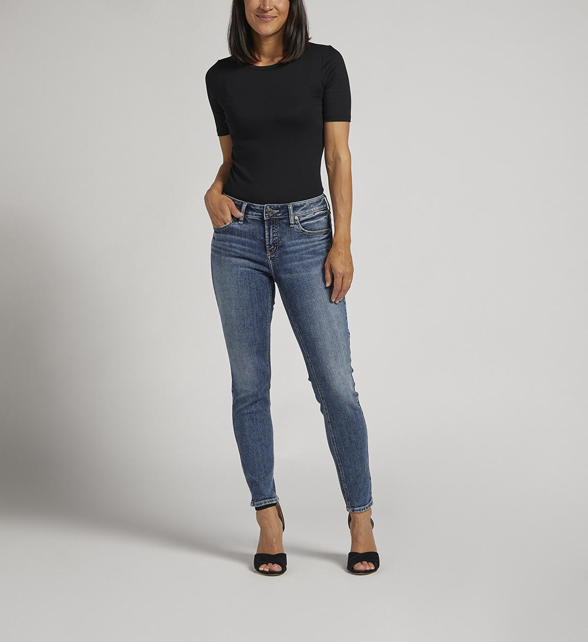 Buy Elyse Mid Rise Skinny Jeans for CAD 68.00 | Silver Jeans CA New
