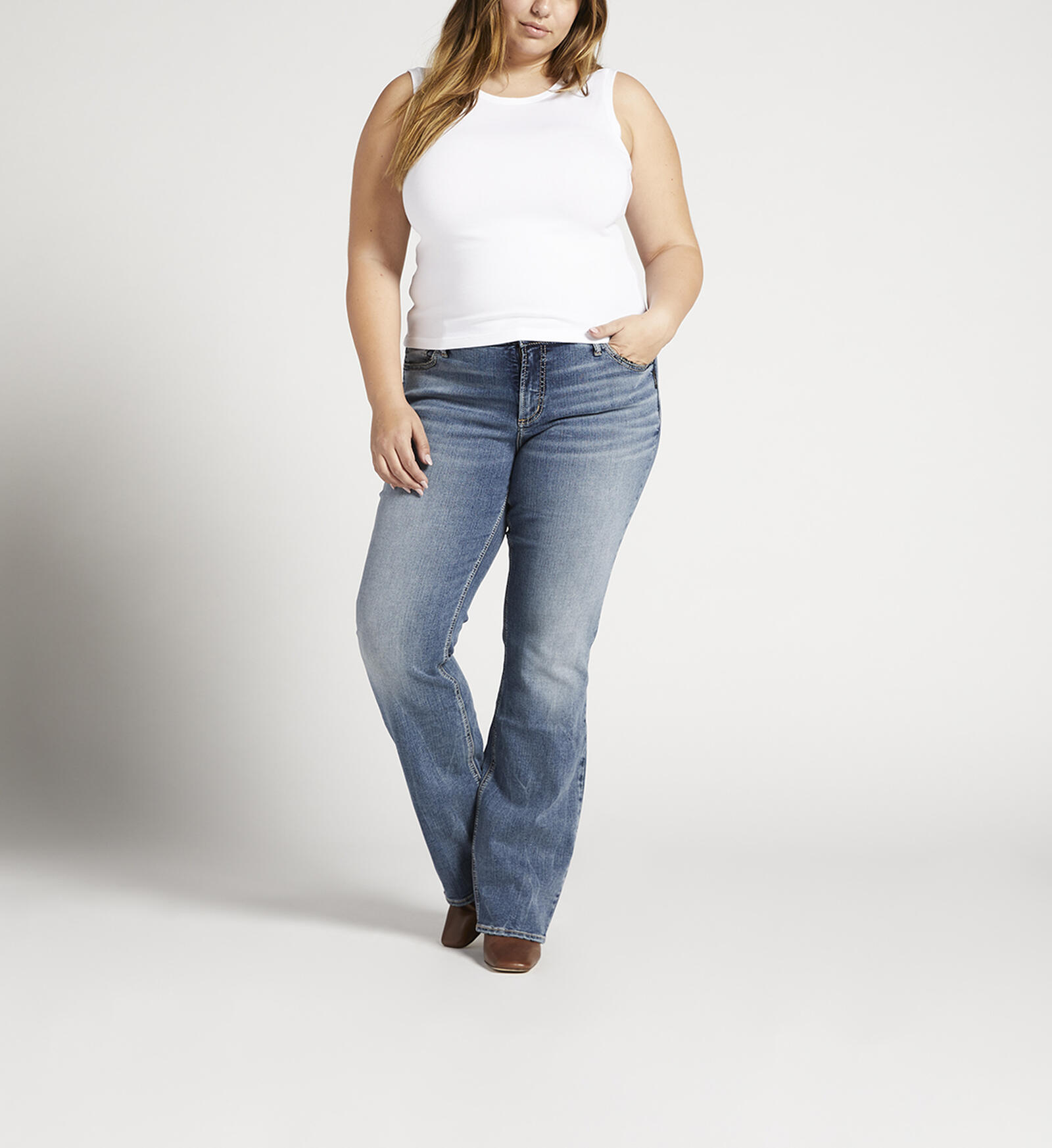 Buy Elyse Mid Rise Slim Bootcut Jeans Plus Size for CAD 108.00