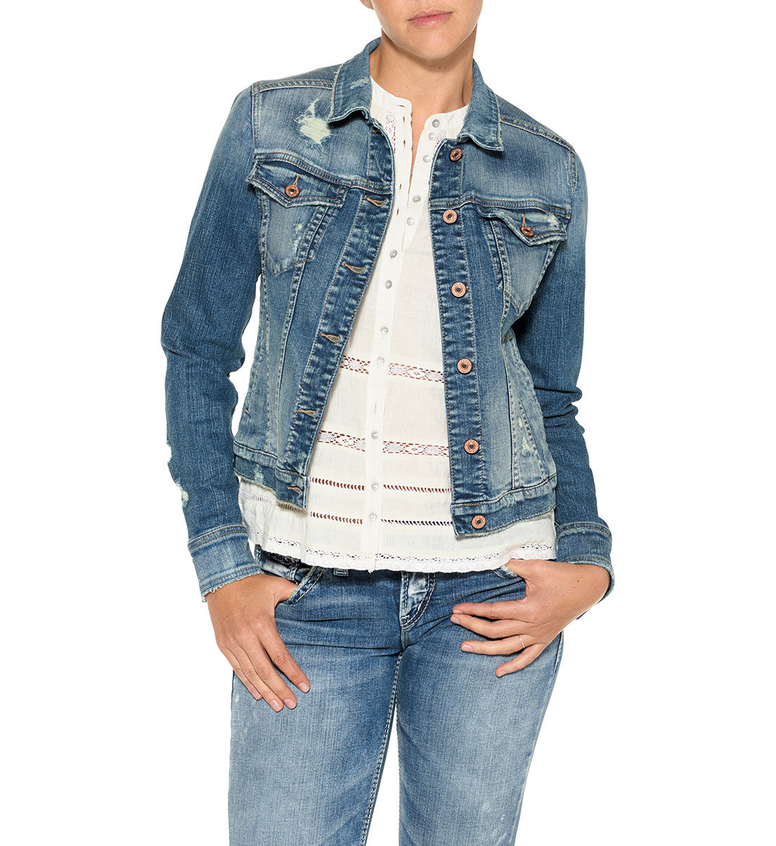 Silver jeans jacket discount