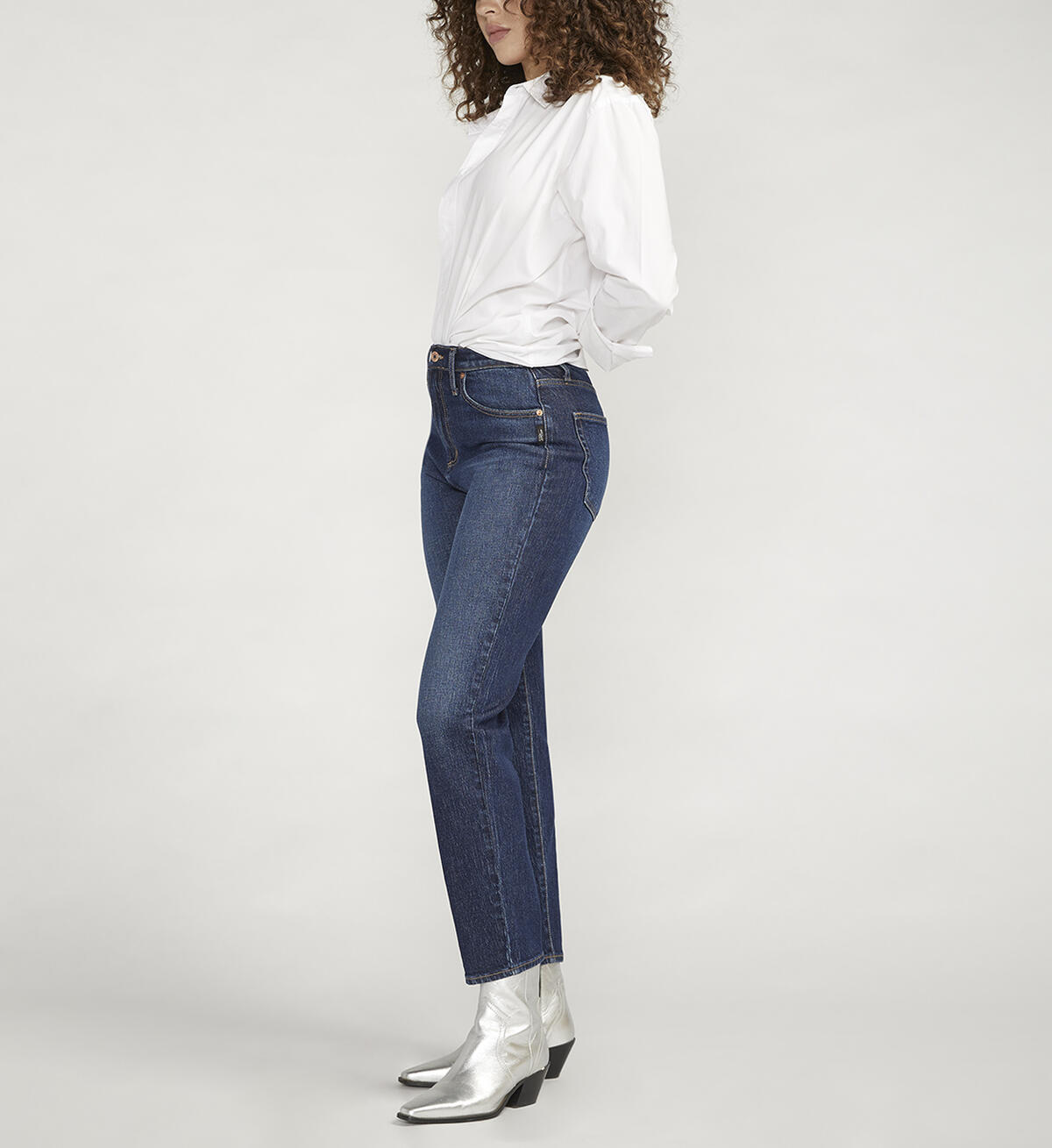 Highly Desirable High Rise Slim Straight Leg Jeans, Indigo, hi-res image number 0