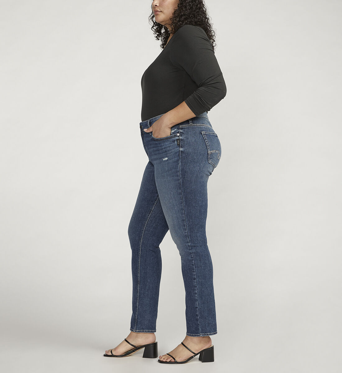 Buy Elyse Mid Rise Straight Leg Jeans Plus Size for CAD 98.00
