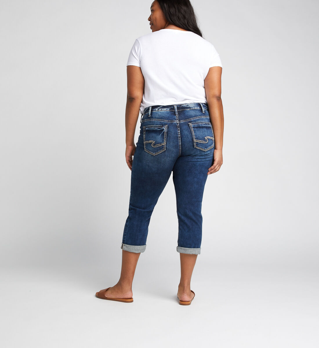 Plus size boyfriend capris hot sale