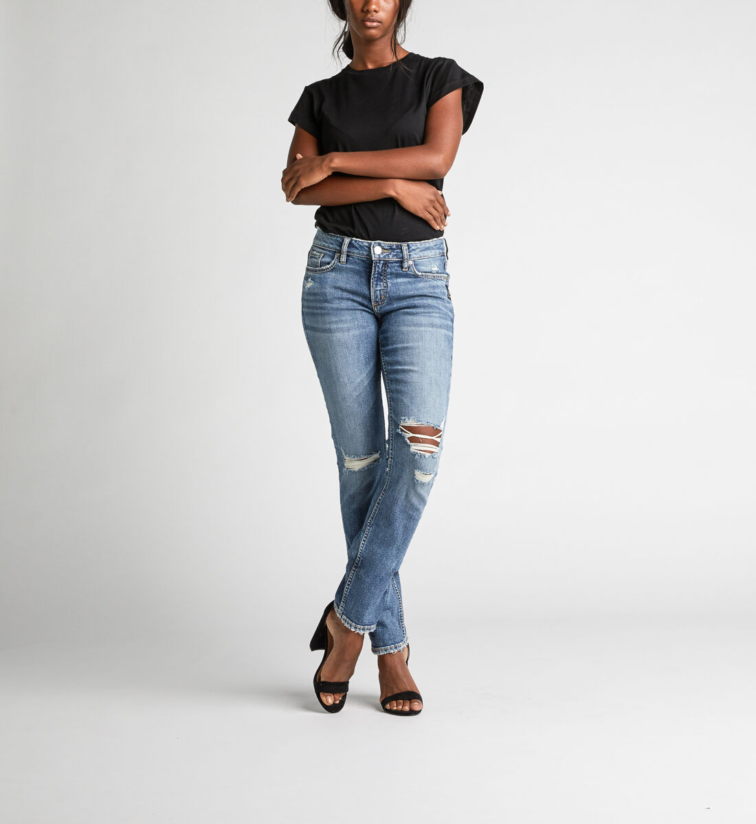 Curvy fit top straight leg jeans