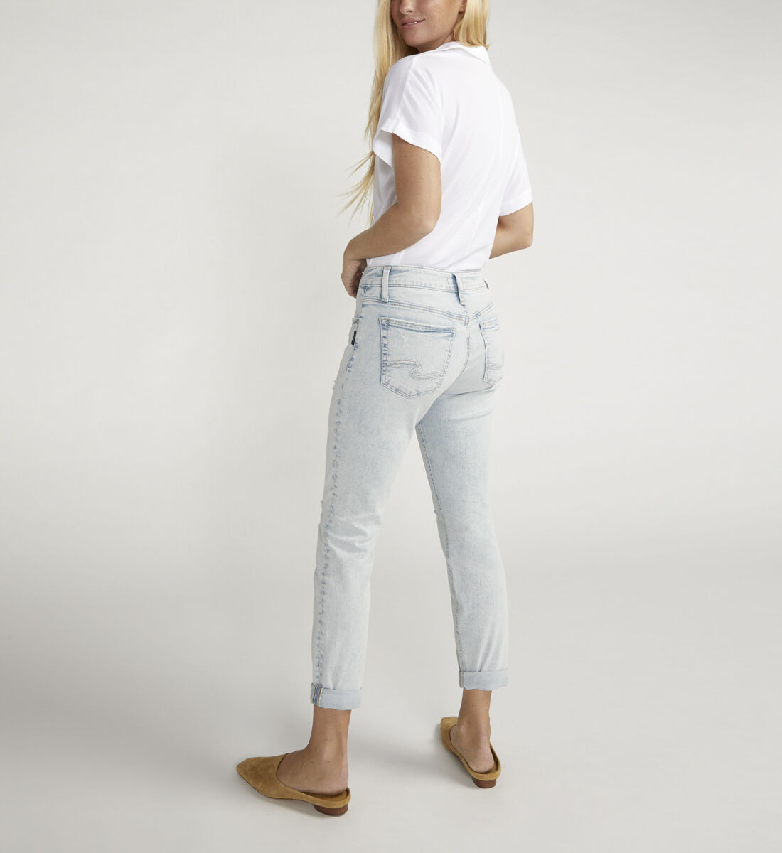 Buy Boyfriend Mid Rise Slim Leg Jeans for CAD 74.00 Silver Jeans CA New