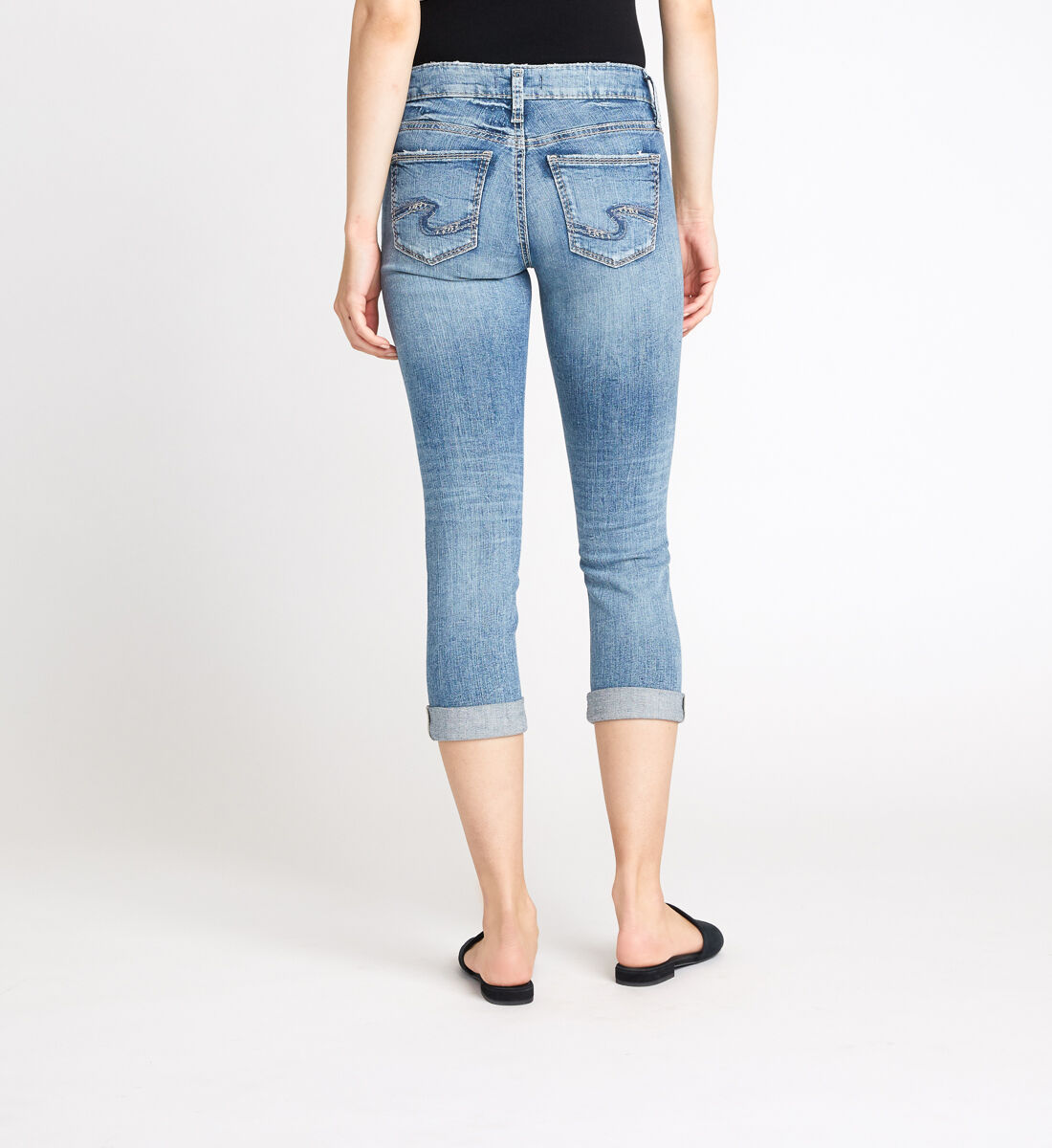 Buy Suki Mid Rise Capri for CAD 36.00 Silver Jeans CA New