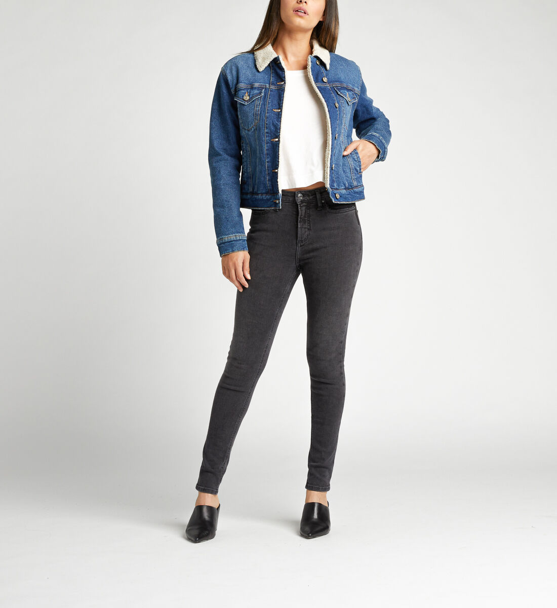 Silver jeans jacket sales
