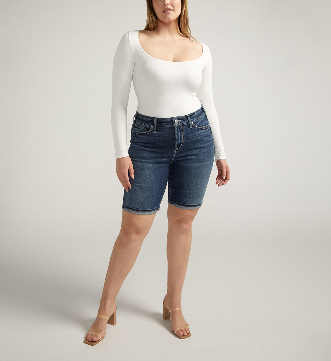 Plus size white shorts hot sale
