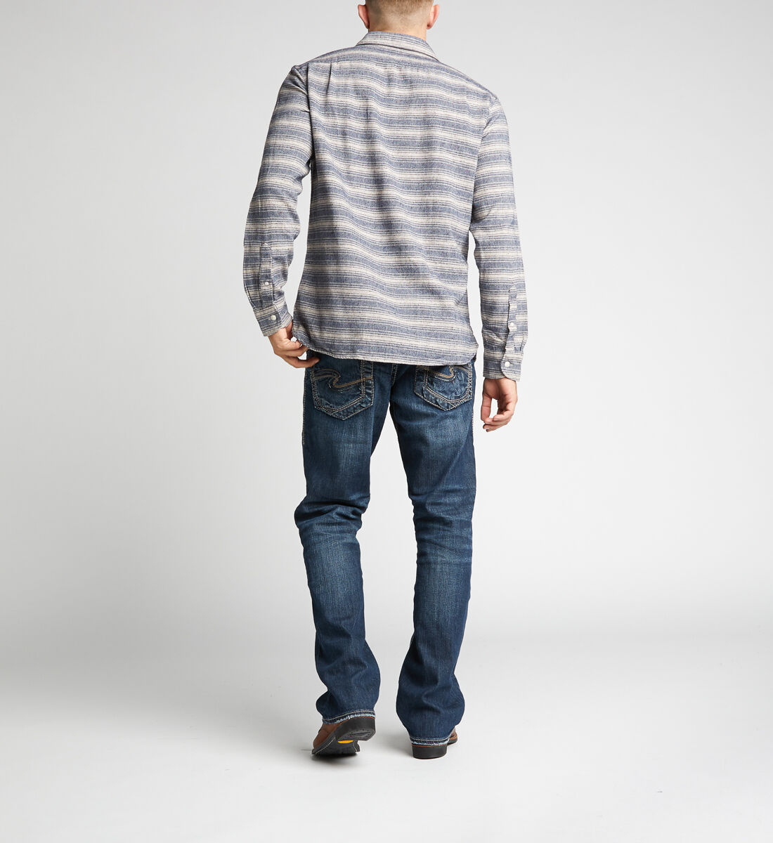 Jeans with silver stripe sales