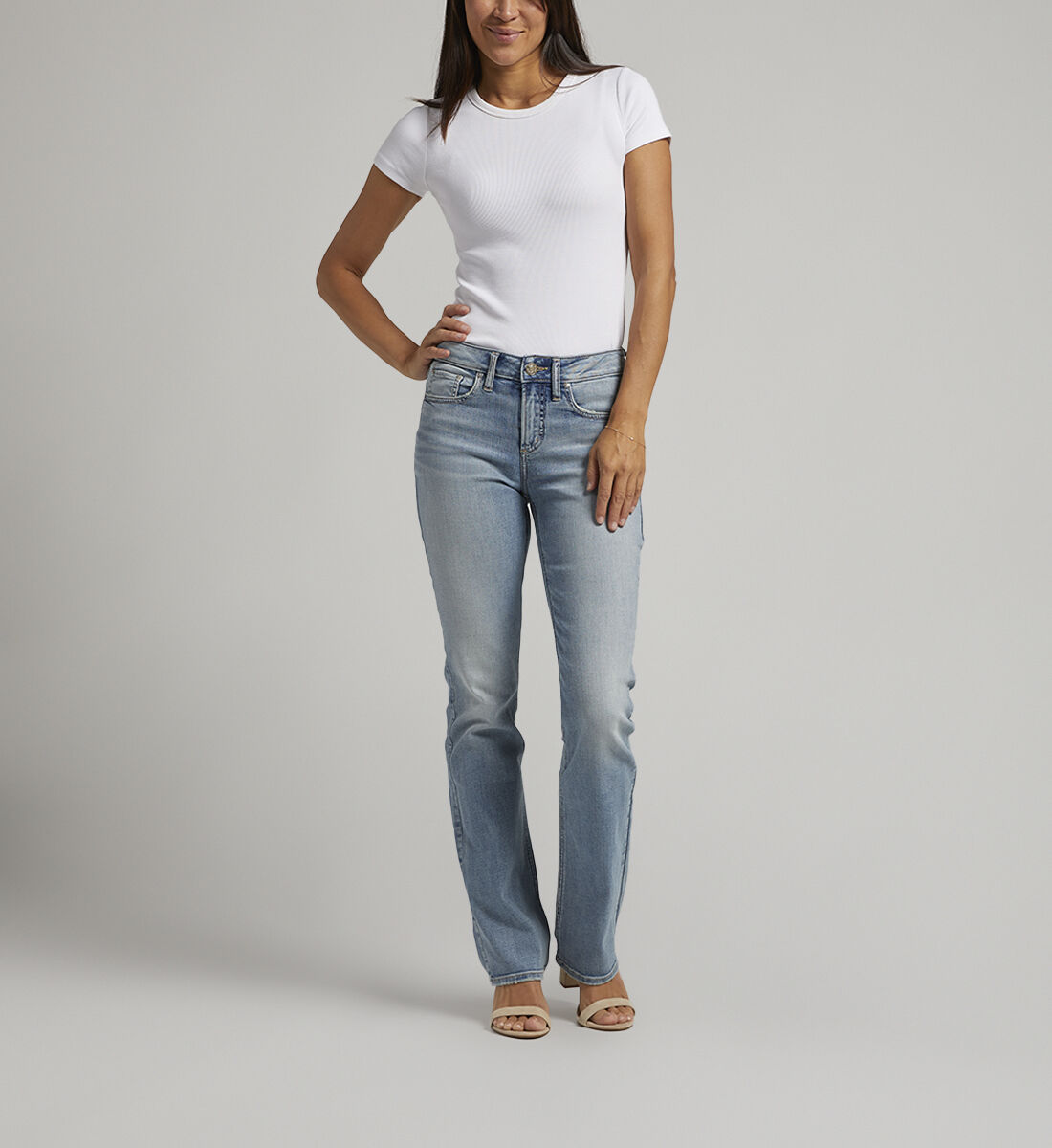 Buy Suki Mid Rise Slim Bootcut Jeans for CAD 108.00 Silver Jeans