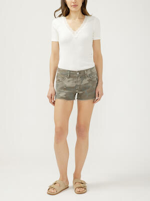 Boyfriend Mid Rise Camo Shorts