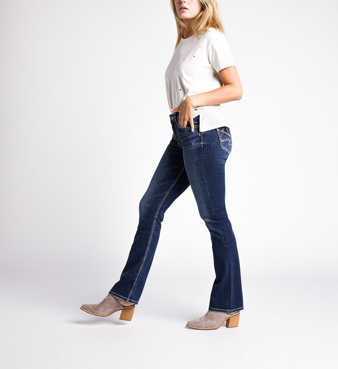 Slim stretch bootcut jeans deals