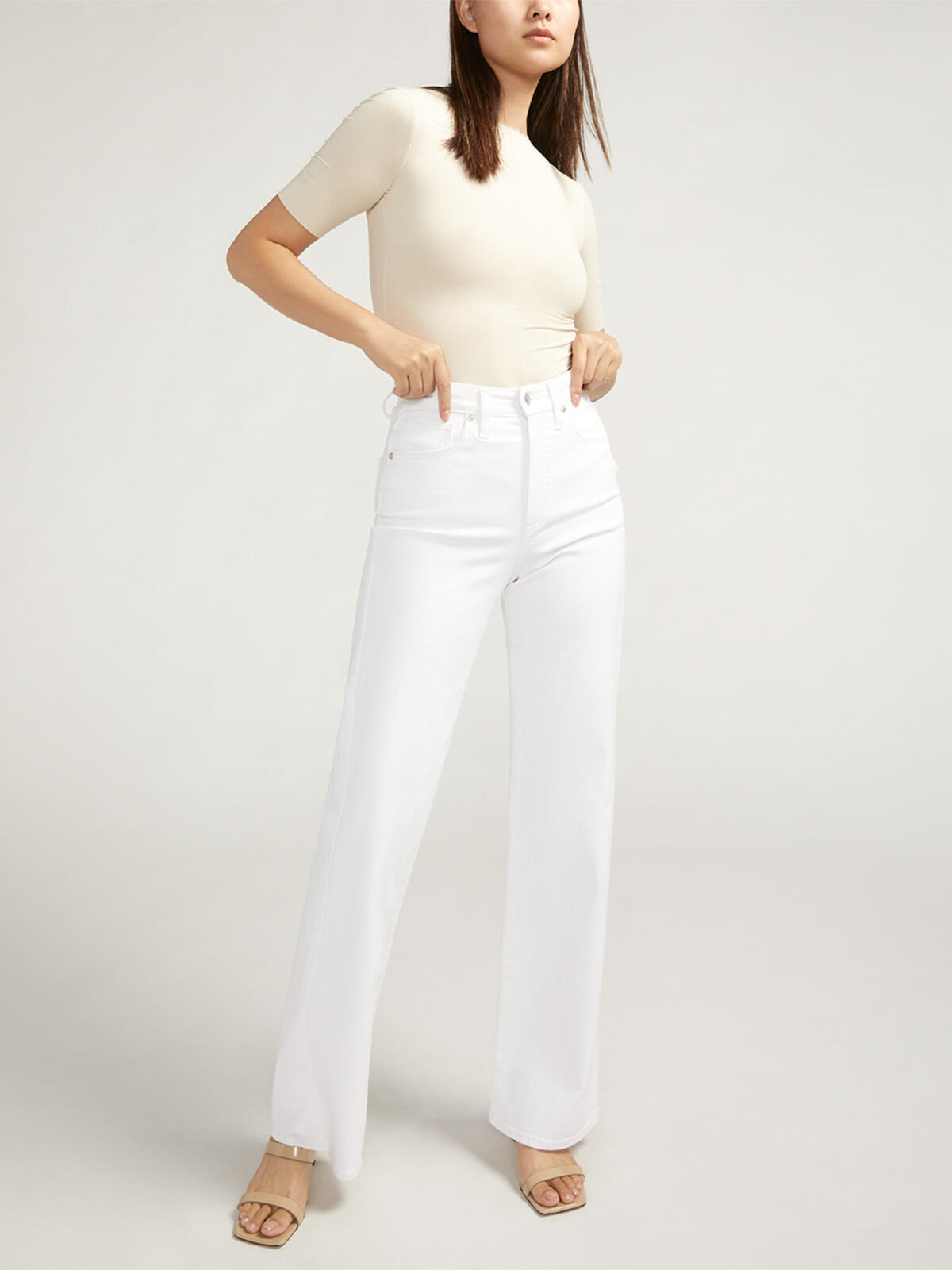 Highly Desirable High Rise Trouser Leg Jeans image number 0