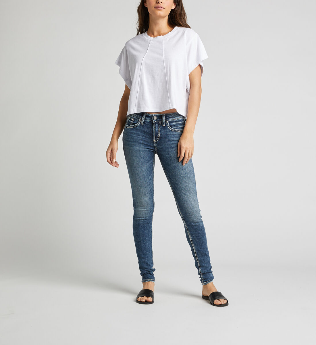 Buy Avery High Rise Skinny Leg Jeans for CAD 70.00 Silver Jeans