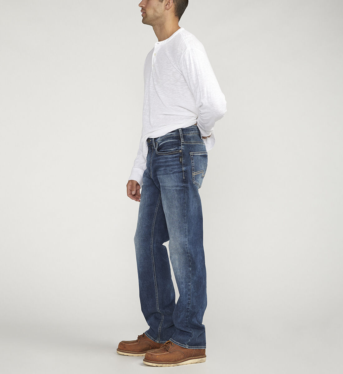Relaxed fit straight leg jeans sales