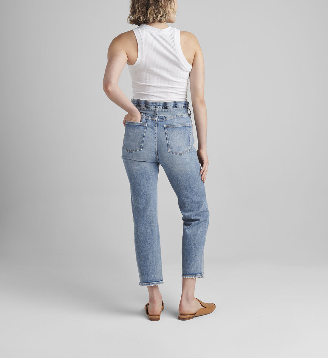 Paper bag discount waist skinny jeans