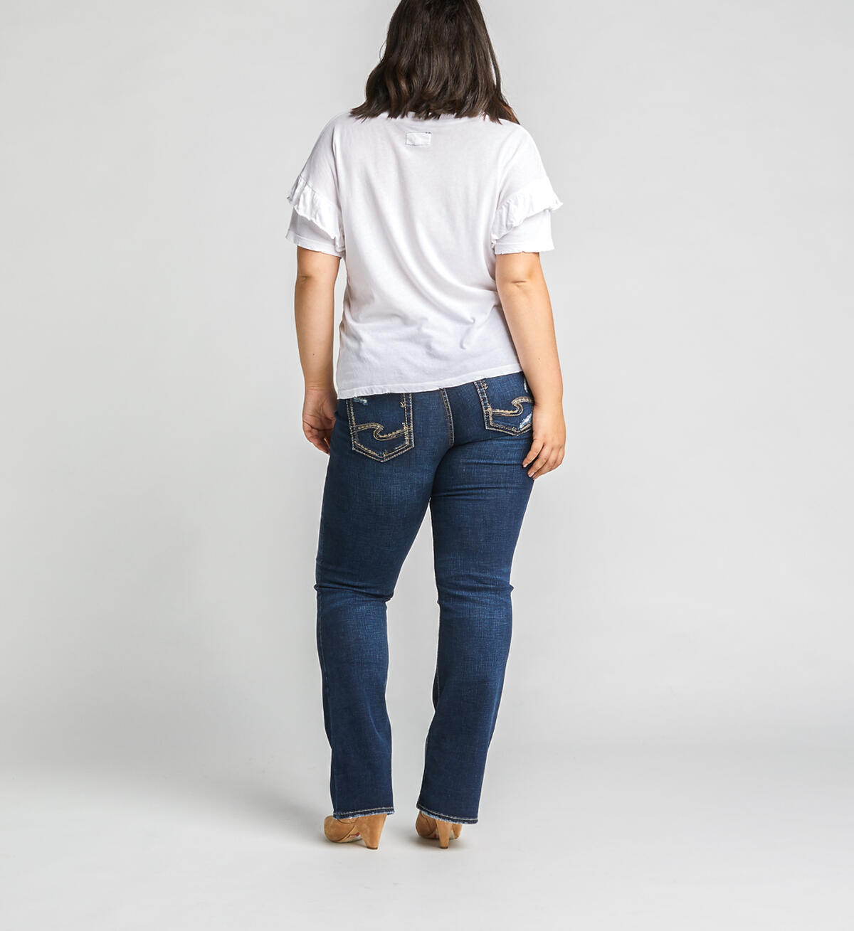 Elyse Mid Rise Slim Bootcut Jeans Plus Size, Indigo, hi-res image number 1