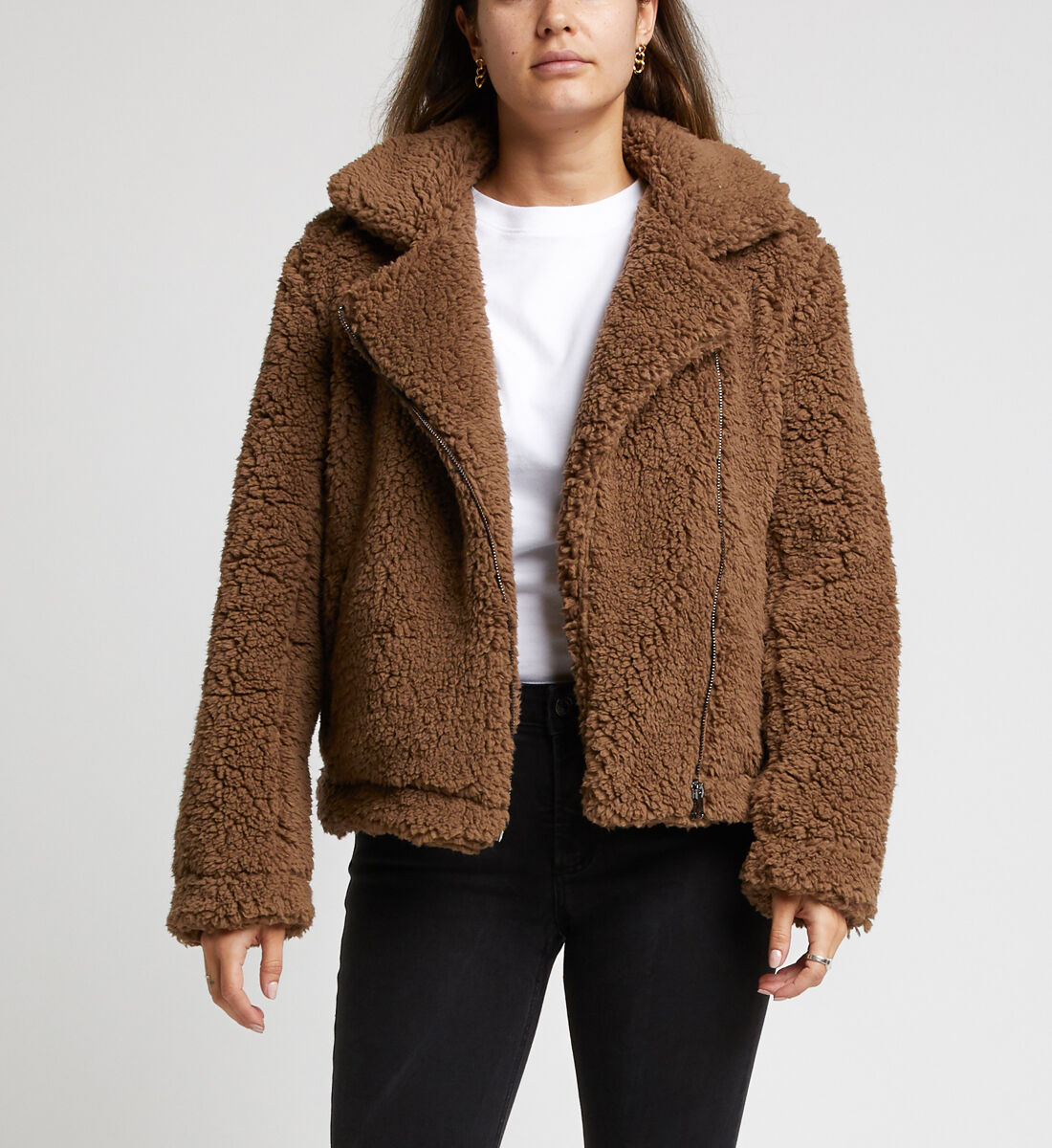 Buy Chandelle Teddy Biker Jacket for CAD 89.00 Silver Jeans CA New
