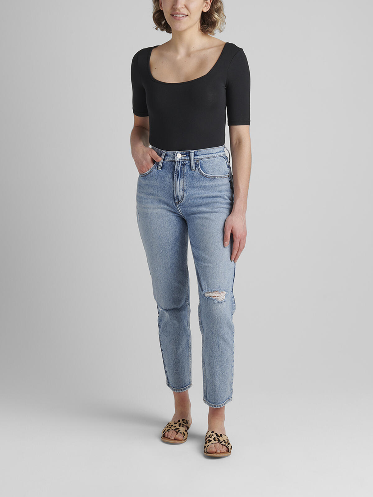 Highly Desirable High Rise Straight Leg Jeans image number 0