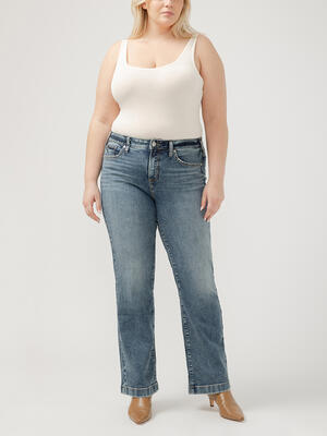 Suki Mid Rise Trouser Leg Jeans Plus Size