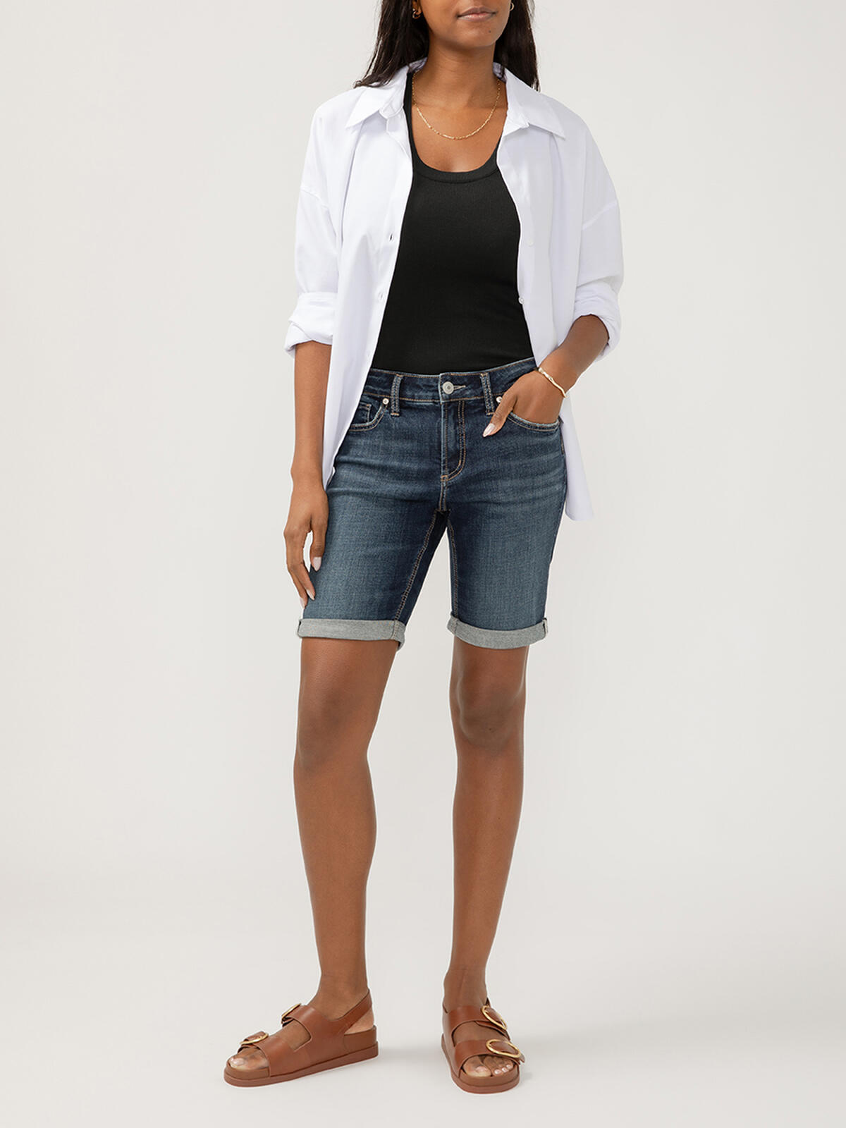 Elyse Mid Rise Bermuda Shorts image number 0
