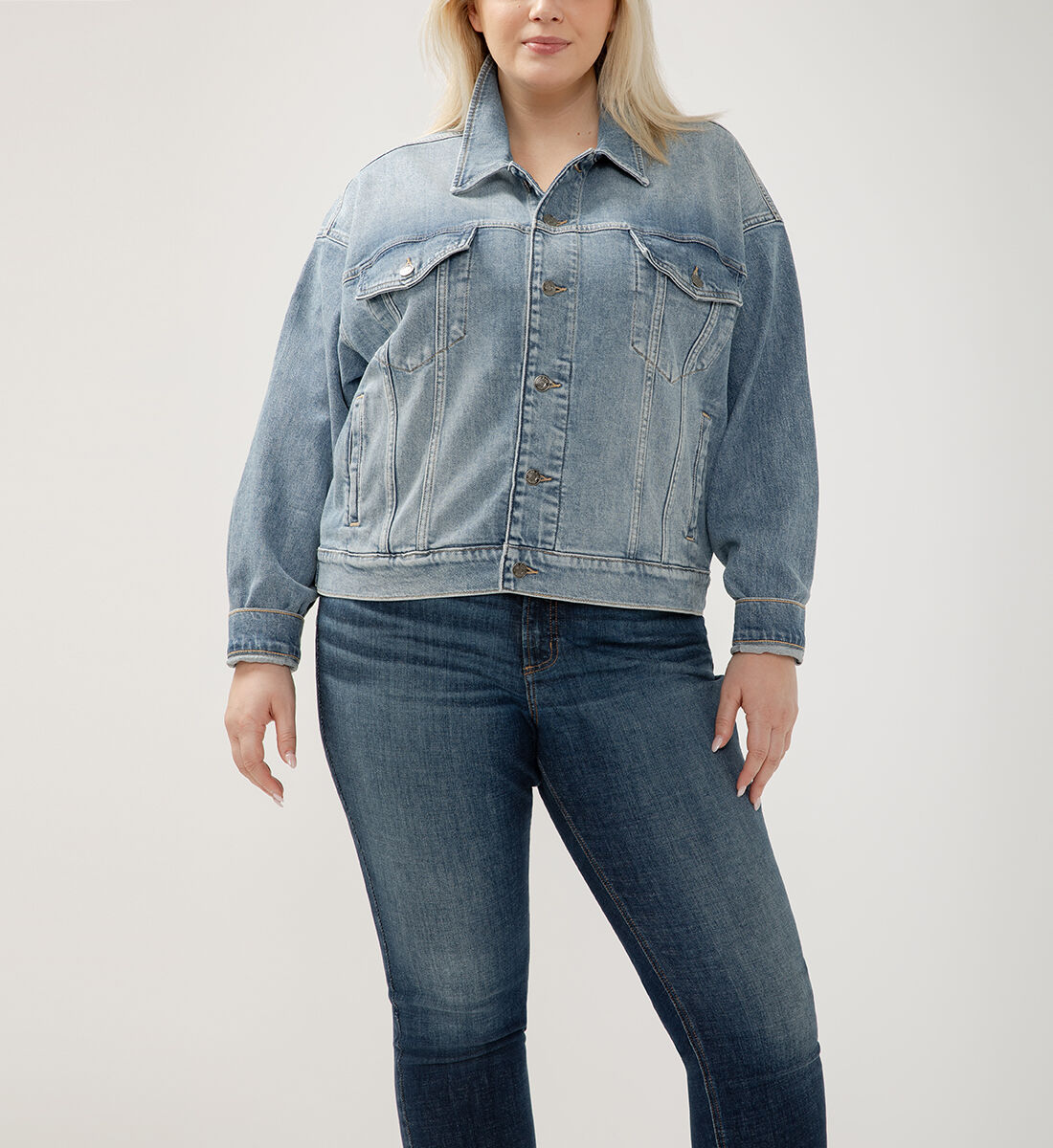 Buy Denim Trucker Jacket Plus Size for CAD 114.00 Silver Jeans CA New
