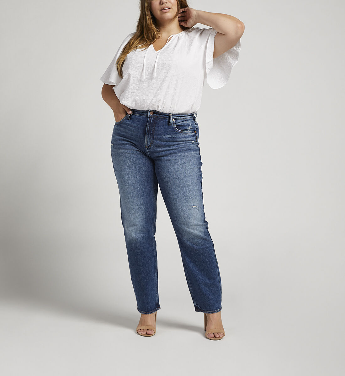 Buy Frisco High Rise Straight Leg Jeans Plus Size for CAD 104.00