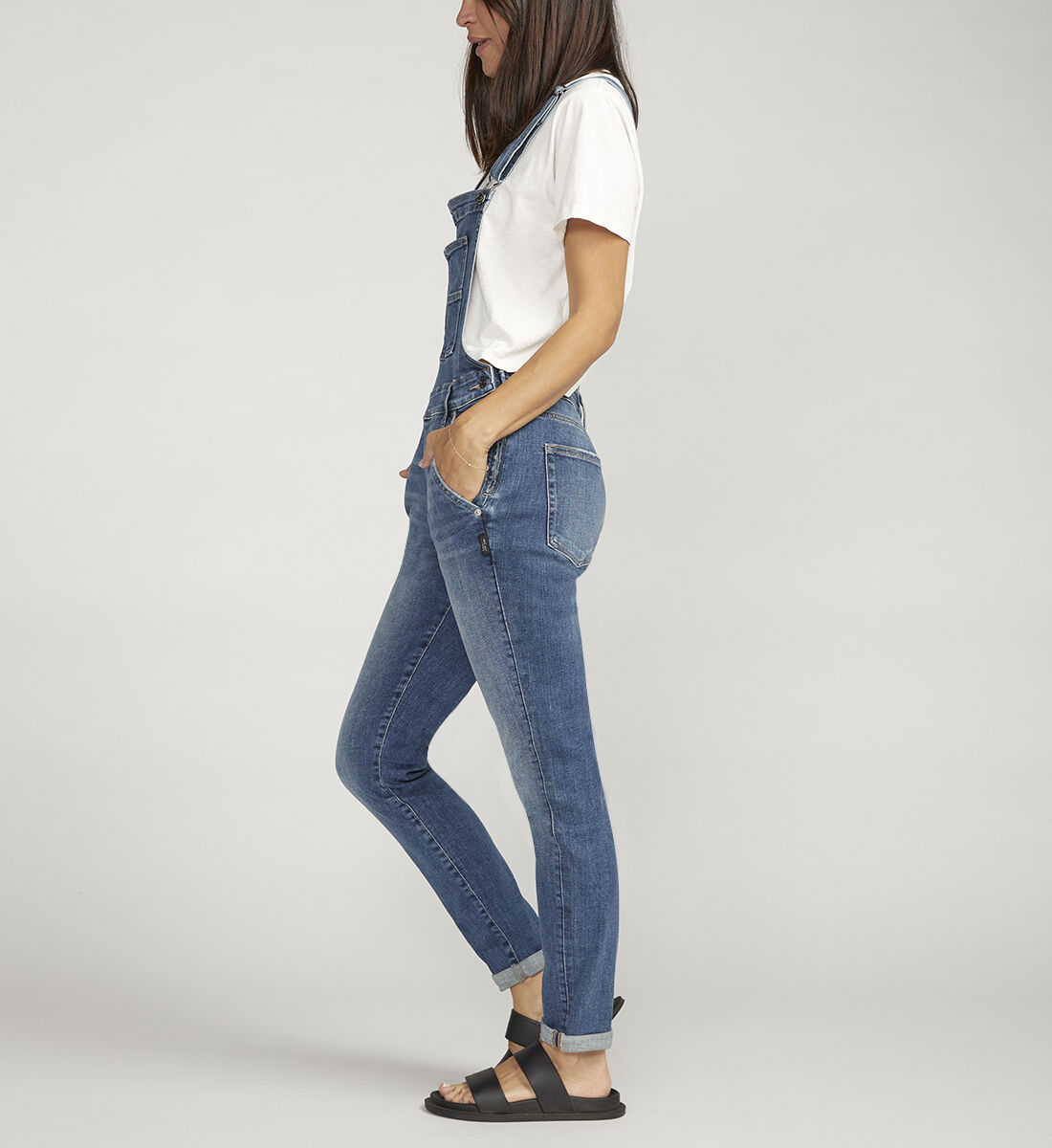 Slim denim overalls cheap