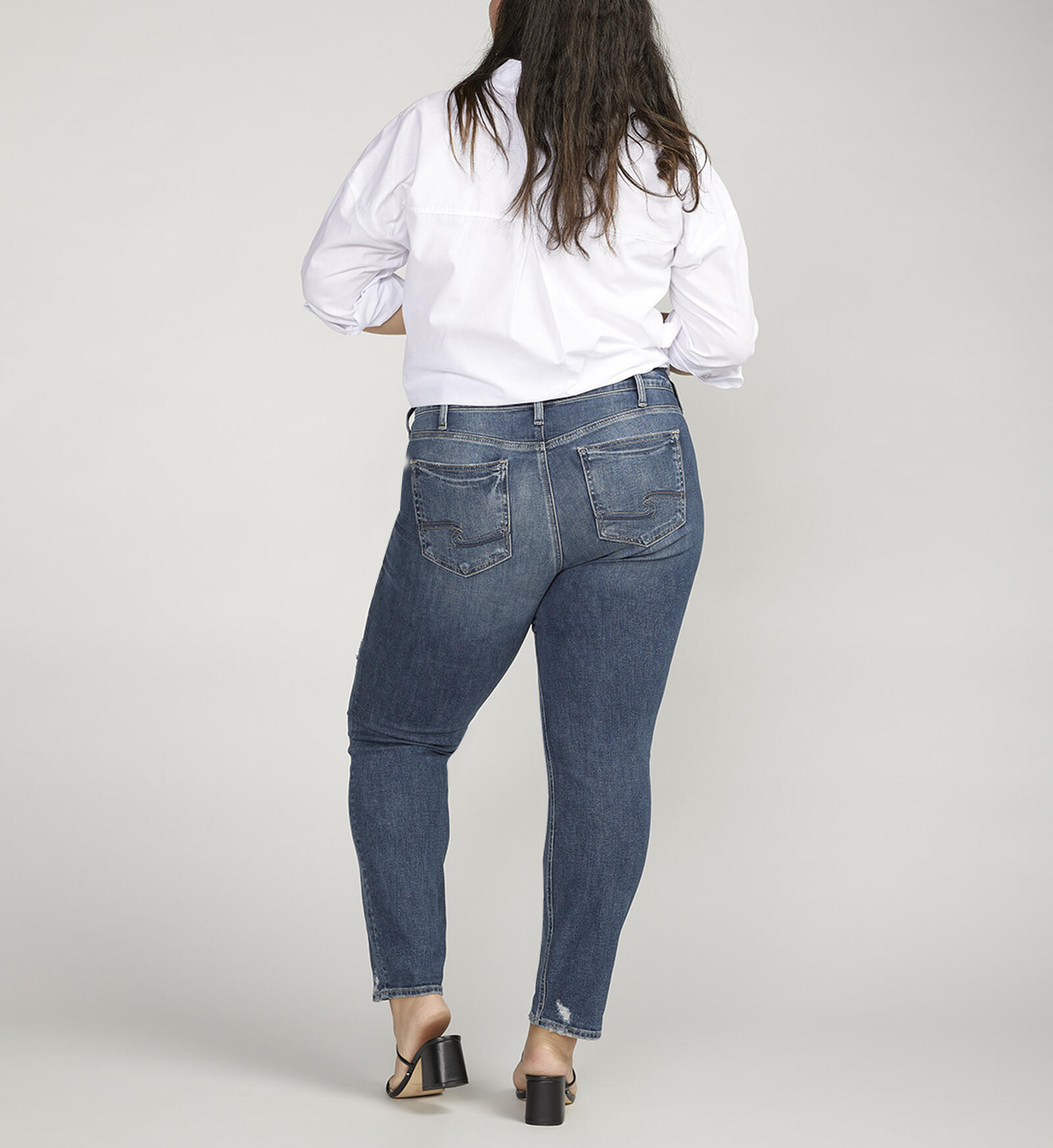 Buy Boyfriend Mid Rise Slim Leg Jeans Plus Size for CAD 64.00