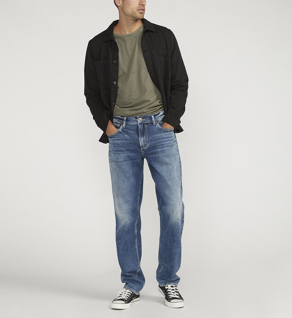 Eddie Athletic Fit Tapered Leg Jeans, Indigo, hi-res image number 0