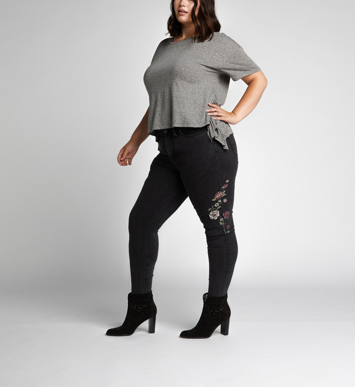 Mazy Skinny High Waist Embroidered Denim, , hi-res image number 2