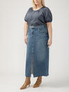 Front-Slit Maxi Jean Skirt Plus Size image number 2