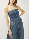 Denim Button Front Corset image number 0