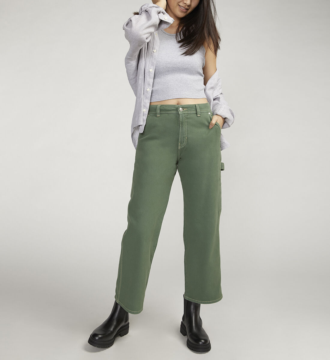 Buy Relaxed Fit Straight Leg Carpenter Pant for CAD 98.00 Silver