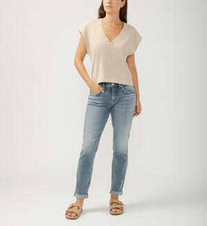 Boyfriend Mid Rise Slim Leg Jeans