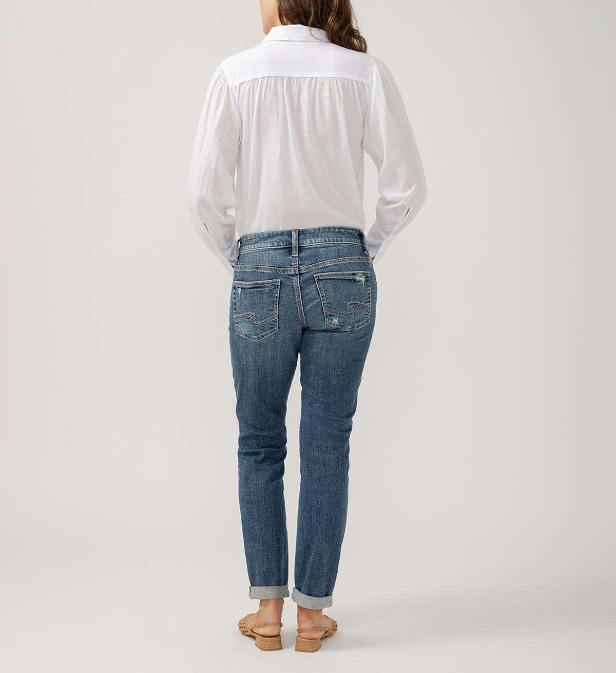 Boyfriend Mid Rise Slim Leg Jeans, , hi-res image number 1